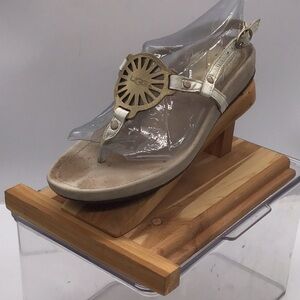 UGG Beige Leather Strap Sandal